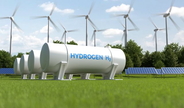 wind energy storage, wind turbines, green grass